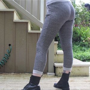 Grey joggers with zipper pocket